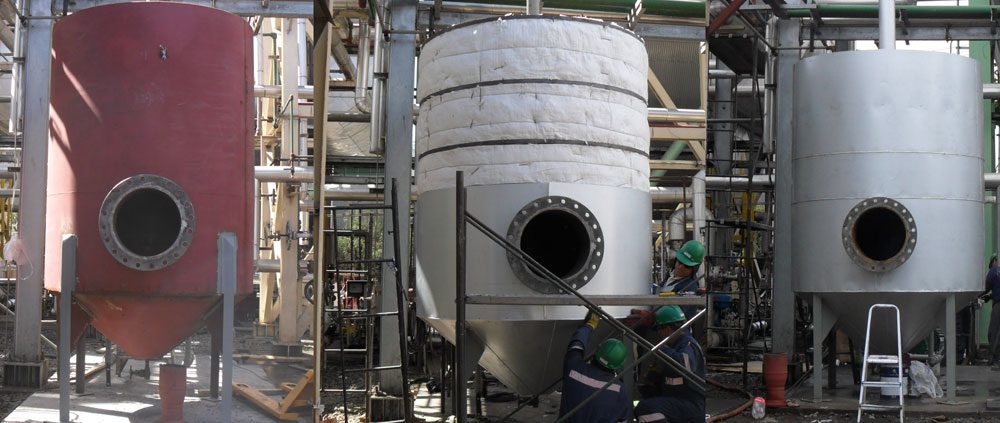 Estanques industriales con aislación térmica y revestimiento metálico