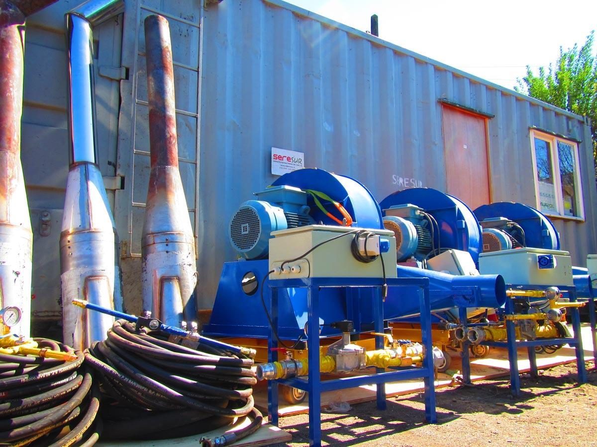 Equipos de calentamiento y secado de refractario de SERESUR